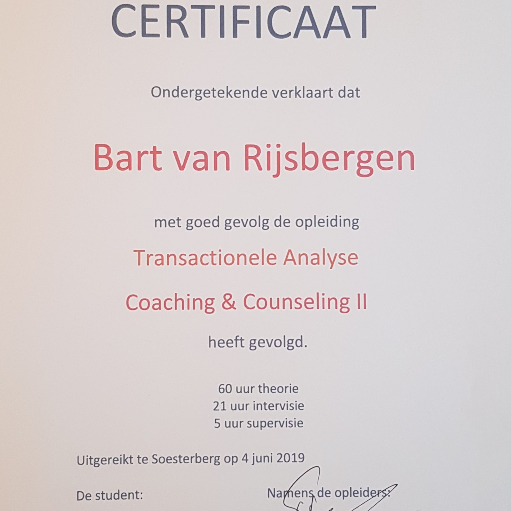 Transactionele analyse 2e jaar